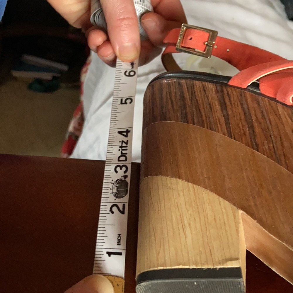 Orange Leather Platform Sandals - image 5